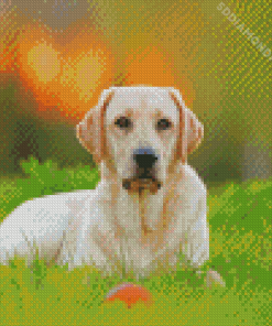 Cute White Labrador Diamond Painting