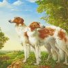 Dogs With Landscape Yana Movchan Diamond Paintings