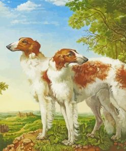 Dogs With Landscape Yana Movchan Diamond Paintings