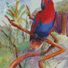 Eclectus Parrot Bird On Branch Diamond Painting