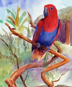 Eclectus Parrot Bird On Branch Diamond Painting