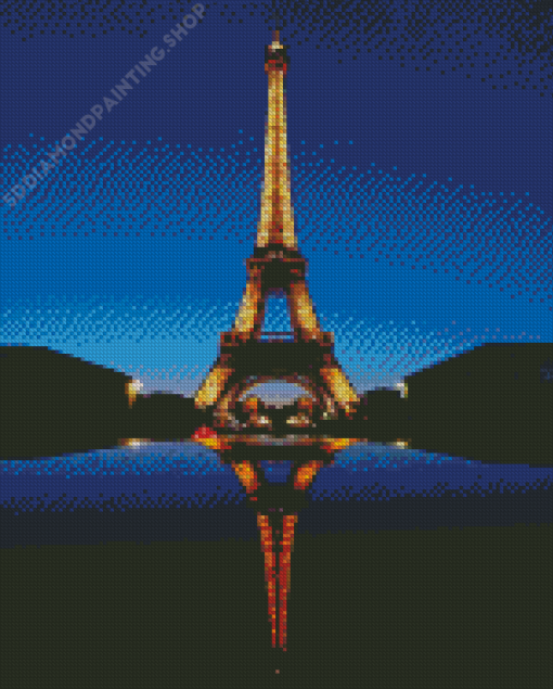 Eiffel Tower Light Reflection Diamond Painting