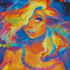 Fantasy Girl With Colorful Hair Diamond Paintings