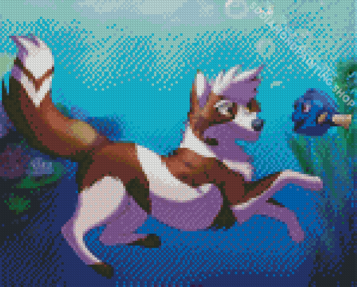 Fish And Dog Swimming Diamond Paintings