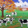 Five Black And White Cows Diamond Paintings