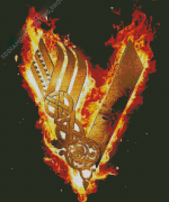 Flamed Vikings Logo Diamond Paintings