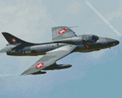 Flying Hawker Hunter Diamond Painting