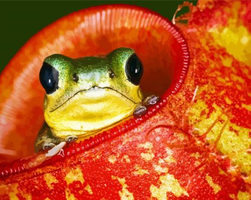 Frog In Pitcher Plant Diamond Painting