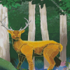 Geometric Gold Deer Diamond Paintings