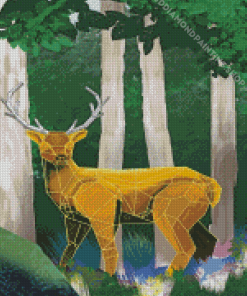 Geometric Gold Deer Diamond Paintings