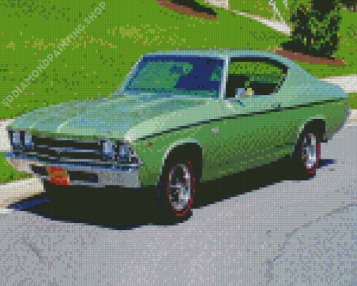 Green 1969 Chevy Chevelle Diamond Painting