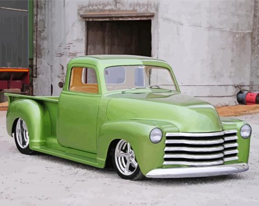 Green Chevy Pickup Diamond Paintings