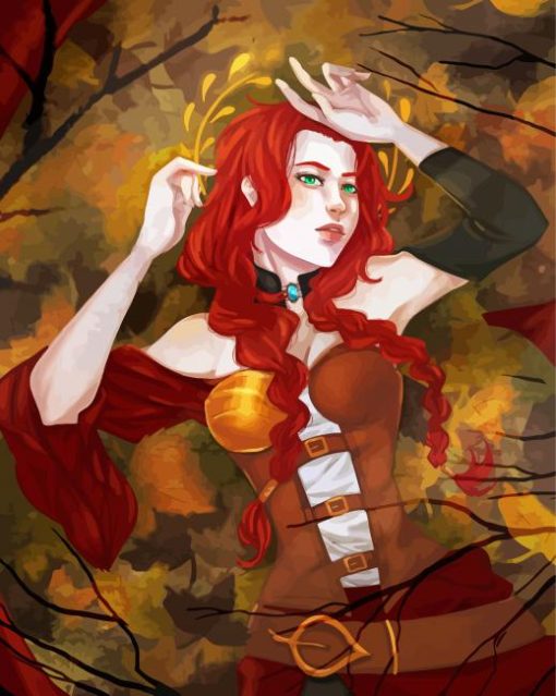 Green Eyed Autumn Queen Diamond Paintings