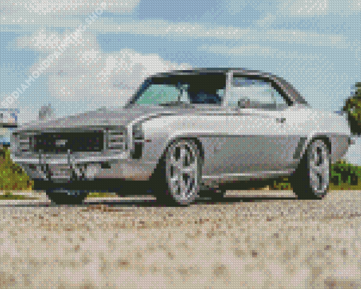 Grey 69 Camaro Diamond Paintings