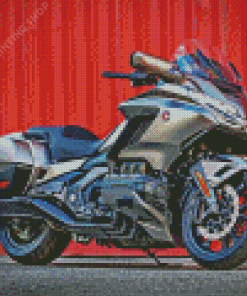 Grey Honda Gold Wing Motorcycle Diamond Painting