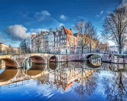 Keizersgracht Amsterdam Reflection Diamond Painting