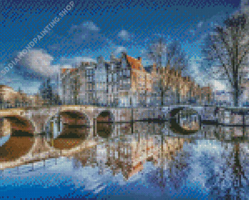 Keizersgracht Amsterdam Reflection Diamond Painting