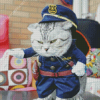 Mad Cute Cat In Police Clothing Diamond Paintings