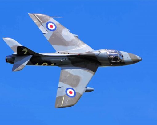 Military Hawker Hunter Diamond Painting