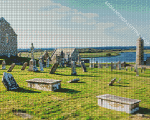 Old Buildings Clonmacnoise Diamond Painting