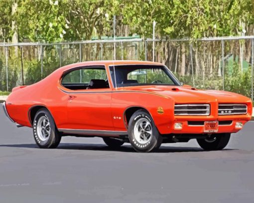 Orange 1968 GTO Diamond Paintings