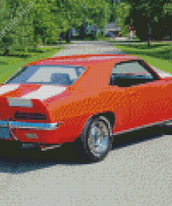 Orange 69 Camaro Diamond Paintings