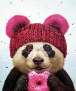 Panda Enjoying Donut Lucia Hefferna Diamond Paintings