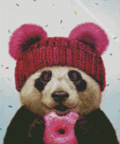 Panda Enjoying Donut Lucia Hefferna Diamond Paintings