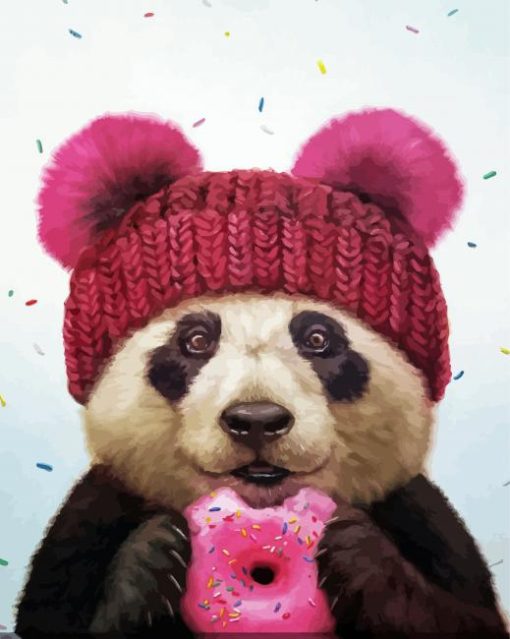 Panda Enjoying Donut Lucia Hefferna Diamond Paintings