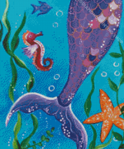 Purple Mermaid Tail Art Diamond Painting