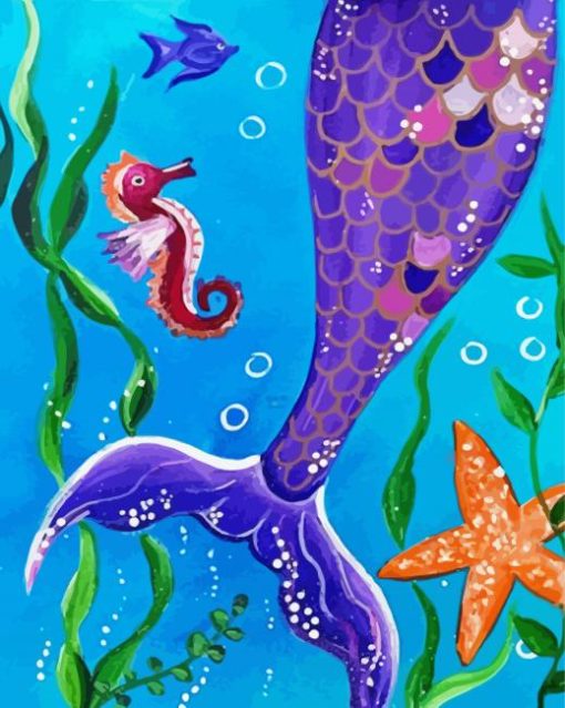 Purple Mermaid Tail Art Diamond Painting