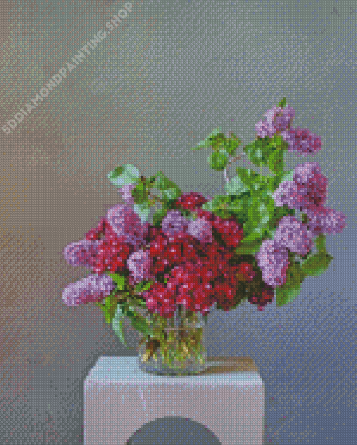 Purple Pink Lilac Vase Diamond Paintings