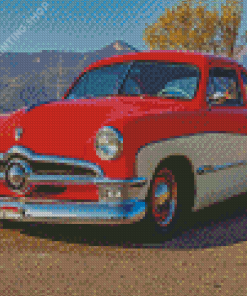 Red 1950 Ford Diamond Paintings