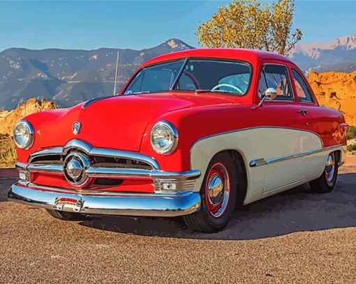 Red 1950 Ford Diamond Paintings