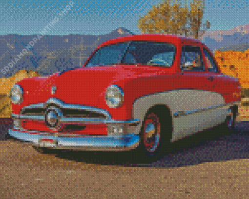 Red 1950 Ford Diamond Paintings