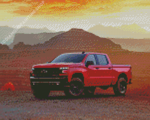 Red Chevy Pickup Diamond Paintings