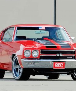 Red Classic Chevy Chevelle Ss Diamond Paintings