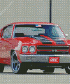 Red Classic Chevy Chevelle Ss Diamond Paintings