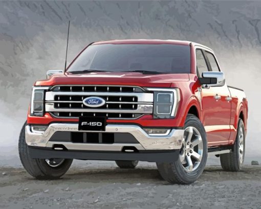 Red Ford F 150 Diamond Paintings