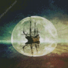 Sailboat Ghost And Moon Diamond Paintings