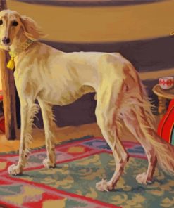 Saluki Dog In Desert Diamond Paintings