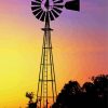 Silhouette Western Windmill Diamond Paintings