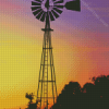 Silhouette Western Windmill Diamond Paintings