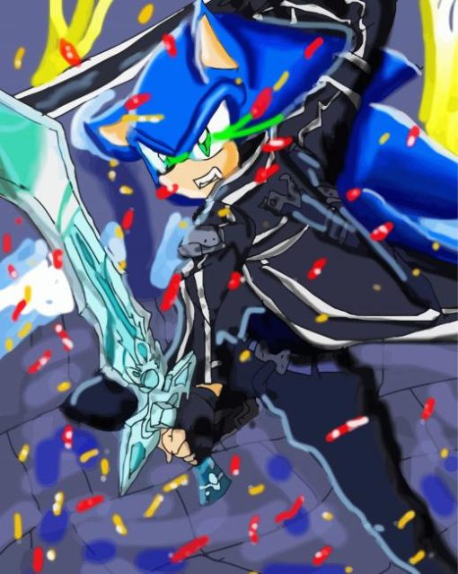 Sonic With Sword Diamond Painting