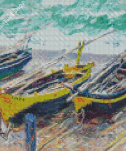 Three Fishing Boats Claude Monet Diamond Painting