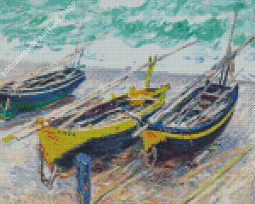 Three Fishing Boats Claude Monet Diamond Painting