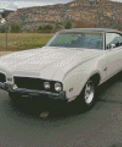 White 1969 Oldsmobile Diamond Paintings