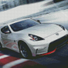 White Nissan 370 Z Car Diamond Paintings