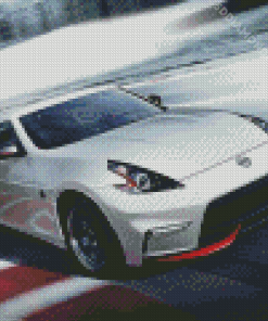 White Nissan 370 Z Car Diamond Paintings