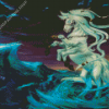 White Sleipnir Horse In Sea Diamond Painting